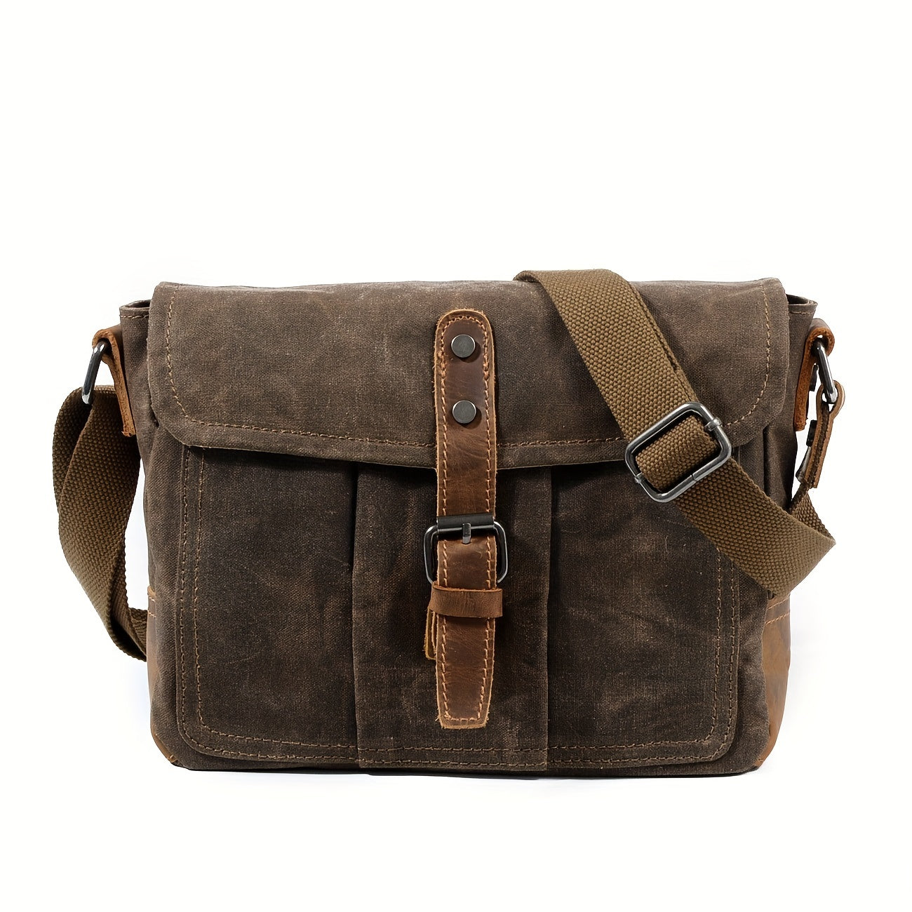 Vintage Crossbody Bag Casual Canvas Shoulder Bag For Men, Waterproof Simple Messenger Bag