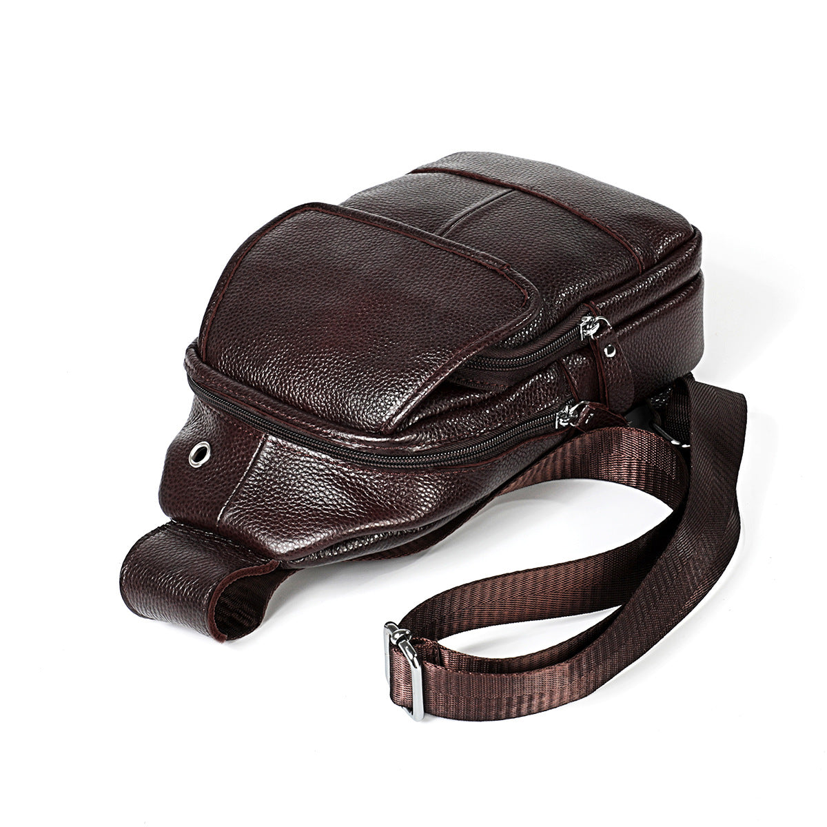 Genuine Leather Sling Backpack, Multipurpose Crossbody Shoulder Bag Travel Chest Bag Hiking Daypack