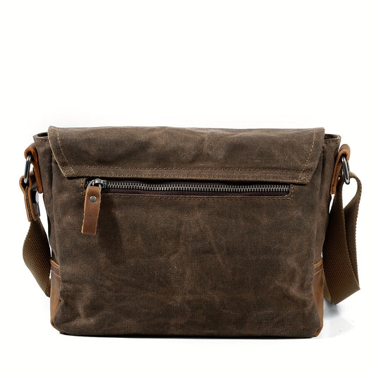 Vintage Crossbody Bag Casual Canvas Shoulder Bag For Men, Waterproof Simple Messenger Bag